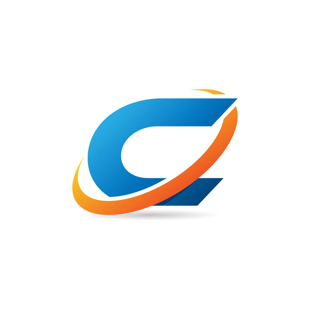 Alkuperäinen kirjain C Swoosh-logon suunnittelumallilla - Vektori, kuva
