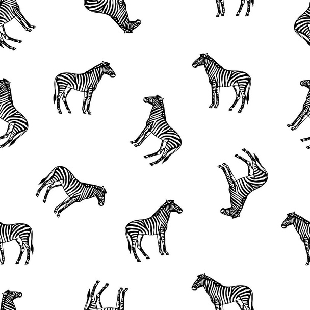 Seamless pattern with zebras - Vektor, kép