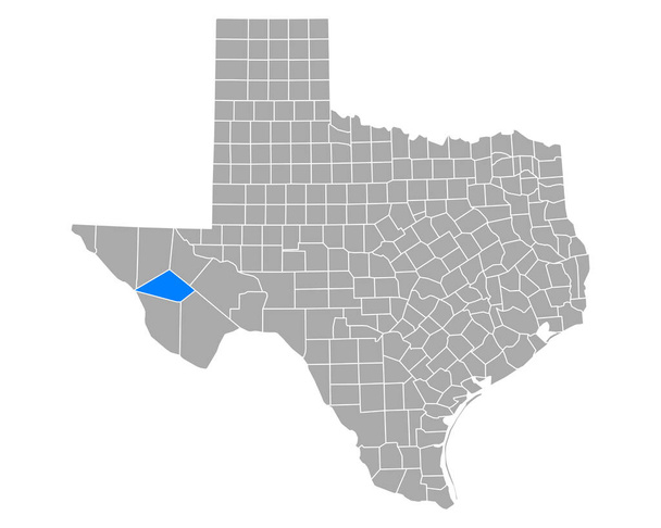 Jeff Davisin kartta Teksasissa - Vektori, kuva