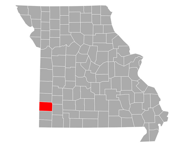 Karte von Jasper in Missouri - Vektor, Bild