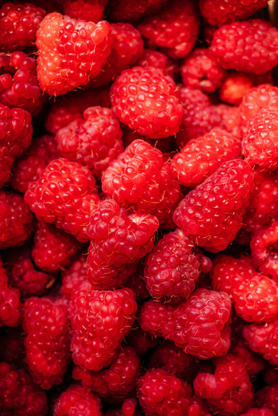 Close up texture background of raspberry berries - Foto, imagen