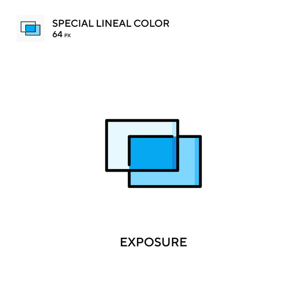 特殊線型カラーベクトルアイコンを露光。ビジネスプロジェクトの露出アイコン - ベクター画像