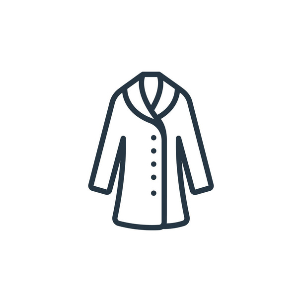 ファッションや服のコンセプトからのコートのアイコンベクトル。コート編集可能なストロークの細い線イラスト。Webやモバイルアプリ、ロゴ、印刷メディアで使用するためのコートリニアサイン. - ベクター画像