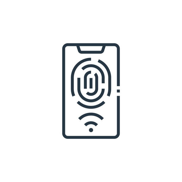 Fingerabdruck-Scan-Icon-Vektor aus Smart Home Konzept. Dünne Abbildung eines Fingerabdruckscans, der editierbar ist. Lineares Fingerabdruck-Scan-Zeichen für Web- und Mobile-Apps, Logo, Printmedien. - Vektor, Bild