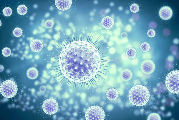 3D Rendering Virus, Bakterien, Zelle - Foto, Bild