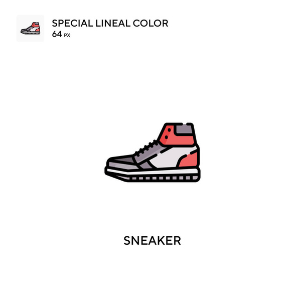 Sneaker Spezielles lineares Farbvektorsymbol. Sneaker-Symbole für Ihr Geschäftsprojekt - Vektor, Bild