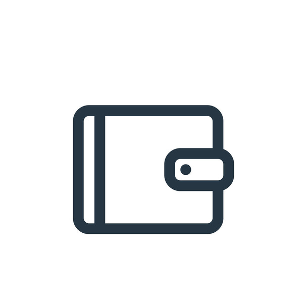 pénztárca ikon vektor az e-kereskedelmi felhasználói felület koncepciójából. Vékony vonal illusztrációja pénztárca szerkeszthető stroke. pénztárca lineáris jel webes és mobil alkalmazásokhoz, logóhoz, nyomtatott médiához. - Vektor, kép