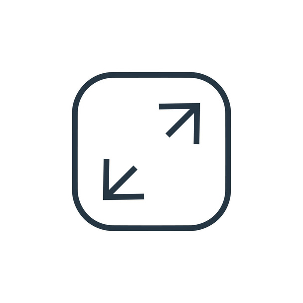 expand icon vector from arrows concept. Thin line illustration of expand editable stroke. expand linear sign for use on web and mobile apps, logo, print media. - Vector, Image