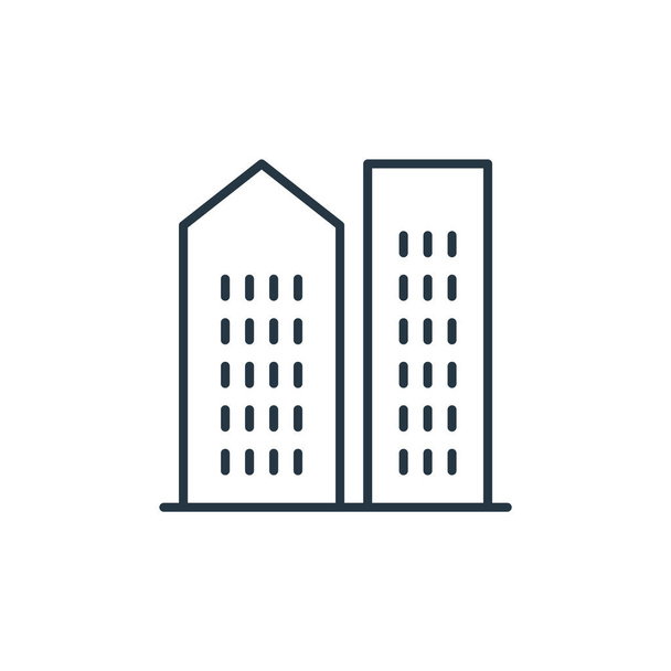 apartman ikon vektor felhőkarcoló koncepció. Vékony vonal illusztrációja lakás szerkeszthető stroke. lakás lineáris jel használata webes és mobil alkalmazások, logó, nyomtatott média. - Vektor, kép