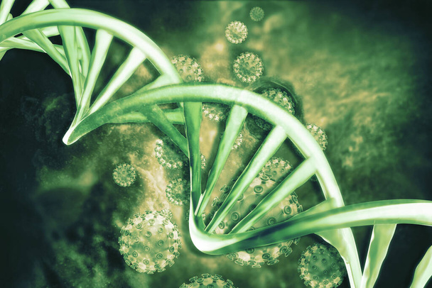 Struttura del DNA su base scientifica. Illustrazione 3d - Foto, immagini