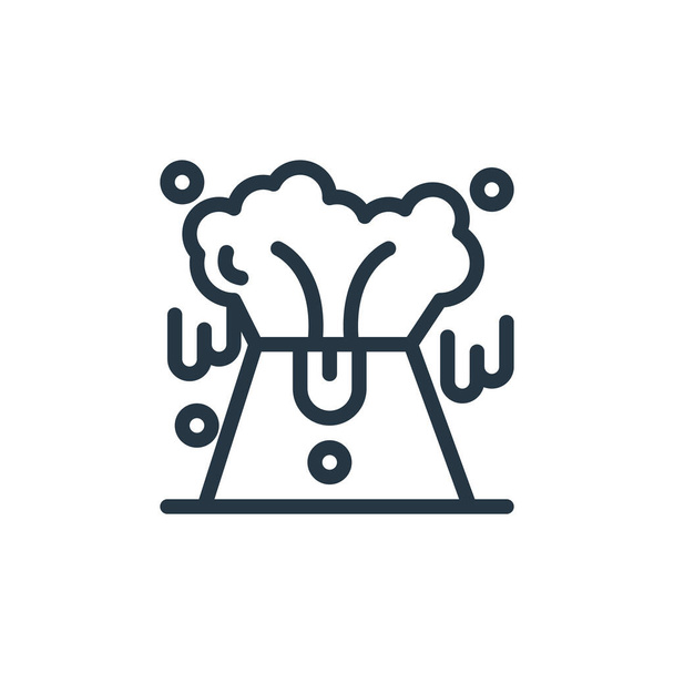 volcano icon vector from weather concept. Thin line illustration of volcano editable stroke. volcano linear sign for use on web and mobile apps, logo, print media. - Vector, Image