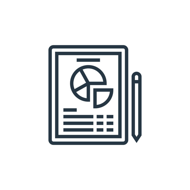 report icon vector from business process outsourcing concept. Thin line illustration of report editable stroke. report linear sign for use on web and mobile apps, logo, print media. - Vector, Image