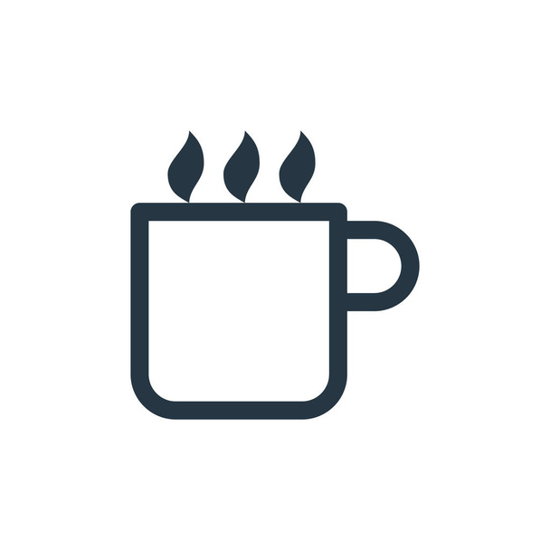 Gıda içeceği konseptinden kahve fincanı ikonu vektörü. Düzenlenebilir kahve fincanı felcinin ince bir çizgisi. Web ve mobil uygulamalarda kullanmak için kahve fincanı doğrusal işareti, logo, yazdırma ortamı. - Vektör, Görsel