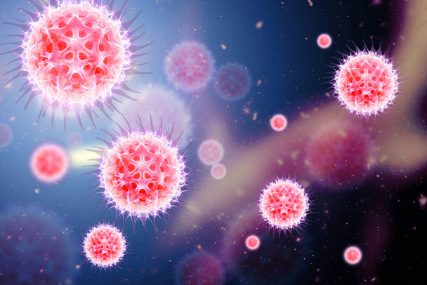 virus de renderización 3d, bacterias, célula - Foto, Imagen