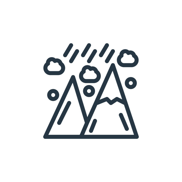 山のアイコン・ベクトルです。山の編集可能なストロークの細い線図。山のウェブやモバイルアプリ、ロゴ、印刷メディアで使用するための線形標識. - ベクター画像
