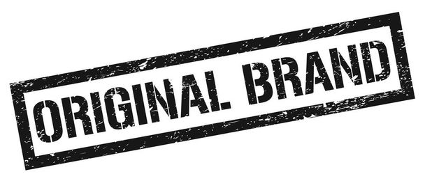 ORIGINAL BRAND Black Grungy Rechteck Stempelschild. - Foto, Bild