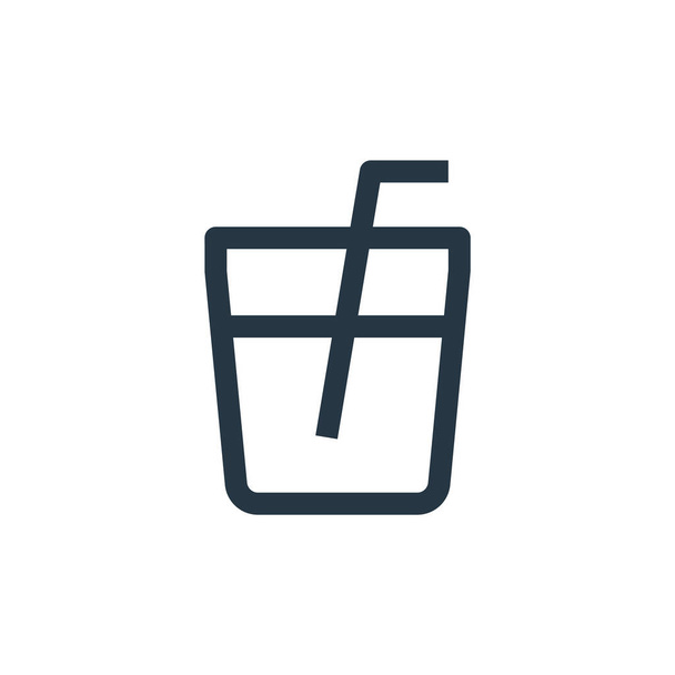 飲料アイコンのベクトルです。飲料編集可能なストロークの細い線図。Webおよびモバイルアプリ、ロゴ、印刷メディアで使用するための飲料線形標識. - ベクター画像