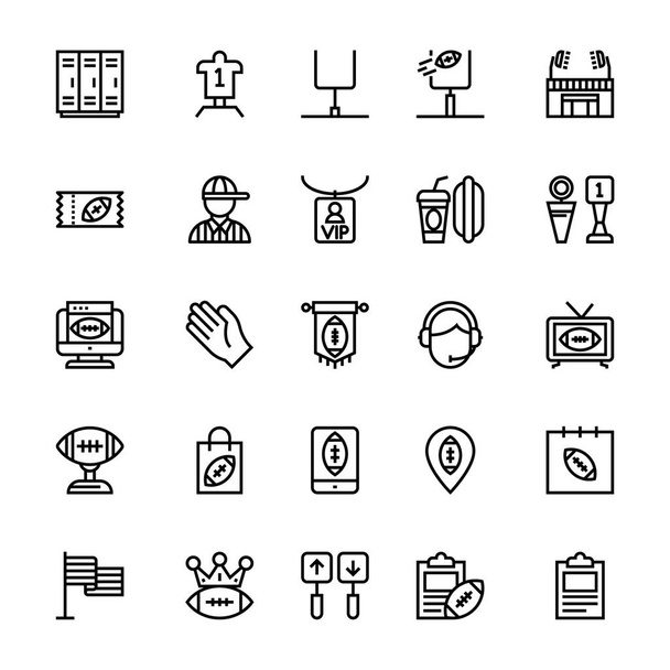 Outline icons for american football. - Διάνυσμα, εικόνα