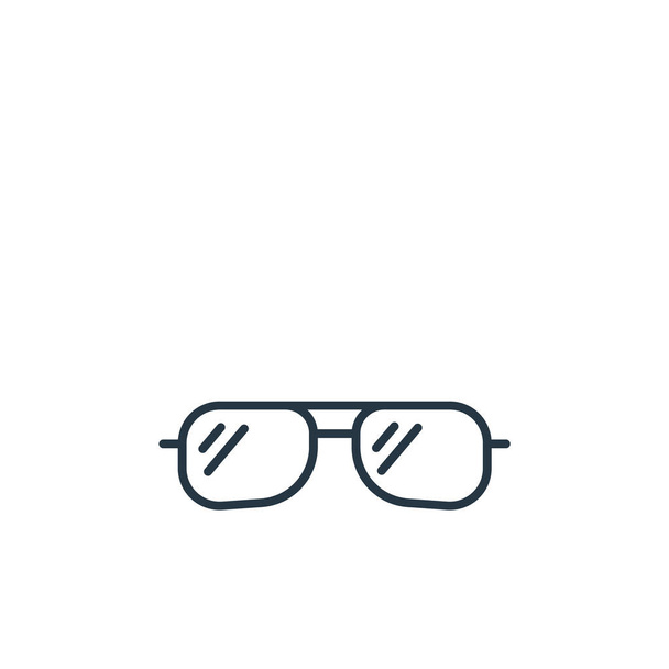 Seyahat konseptinden güneş gözlüğü ikonu vektörü. Düzenlenebilir güneş gözlüğü vuruşunun ince çizgisi. Web ve mobil uygulamalarda kullanmak için güneş gözlüğü doğrusal işareti, logo, yazdırma ortamı. - Vektör, Görsel