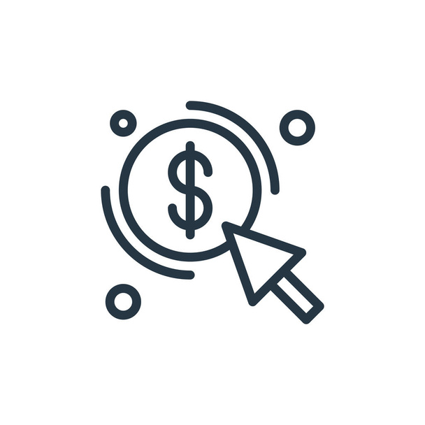 pay per click icon vector from seo and web concept. Thin line illustration of pay per click editable stroke. pay per click linear sign for use on web and mobile apps, logo, print media. - Vector, Image
