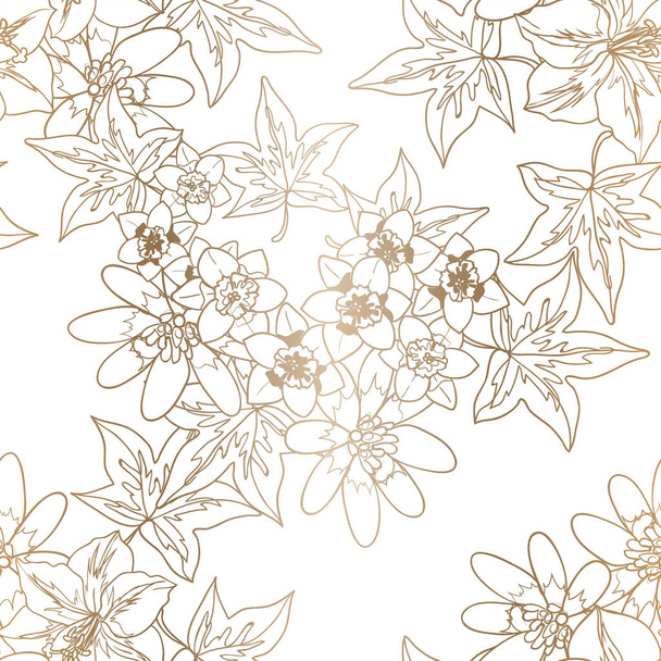 beige flowers background, vector illustration banner - ベクター画像