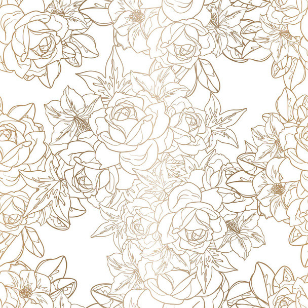 brown beige flowers background, vector illustration banner - Vektor, obrázek