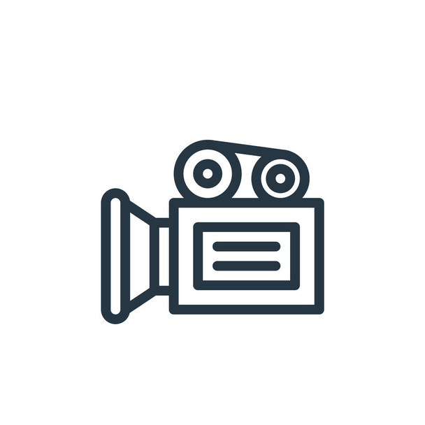 videocamera icoon vector van film schieten productie concept. Dunne lijn illustratie van videocamera bewerkbare beroerte. lineair videocamera-bord voor gebruik op web- en mobiele apps, logo, printmedia. - Vector, afbeelding