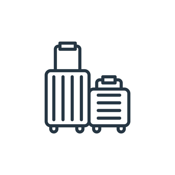 suitcase icon vector from travel concept. Thin line illustration of suitcase editable stroke. suitcase linear sign for use on web and mobile apps, logo, print media. - Vector, Image