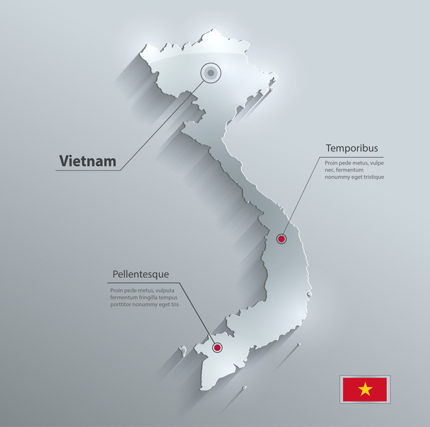 Vietnam carte drapeau verre carte d'eau papier vecteur 3D
 - Vecteur, image
