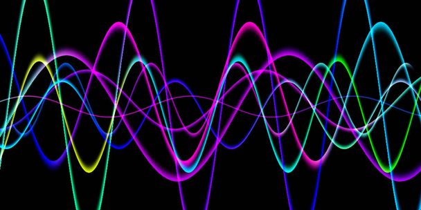 Falando de linhas de ondas sonoras ilustração. Arco-íris movimento gradiente fundo abstrato. - Foto, Imagem