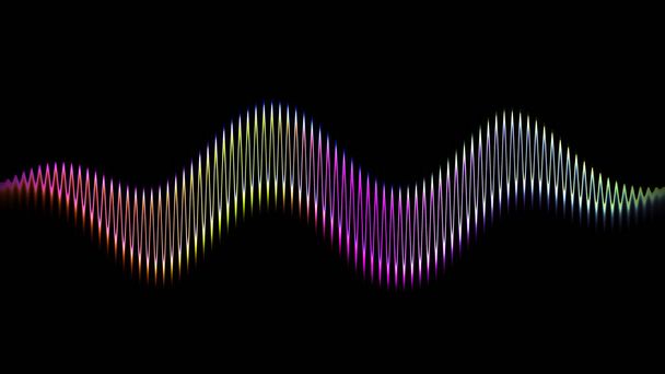 Línea de onda sonora música multicolor fondo abstracto. Luz de neón curvada con diseño gráfico colorido. - Foto, Imagen