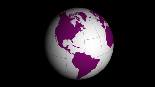 Kontinentalkarte Globus dreht sich - Filmmaterial, Video