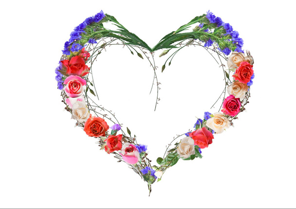 Heart shaped floral composition - Φωτογραφία, εικόνα