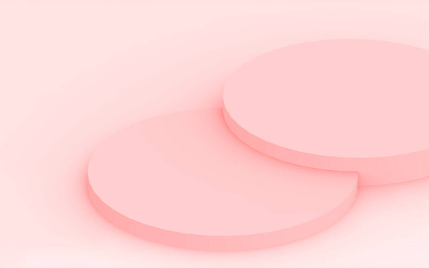 3d pink cylinder podium minimal studio background. Abstract 3d geometric shape object illustration render. Display for valentine product. - Фото, зображення
