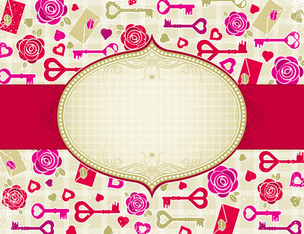 Beige valentine background, vector - Вектор,изображение