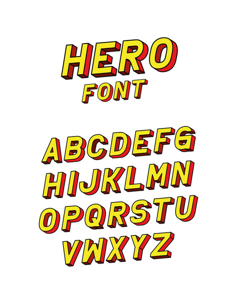 hero font lettering and alphabet vector design - Vector, Image