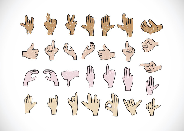 Mãos em interpretações diferentes
 - Vetor, Imagem