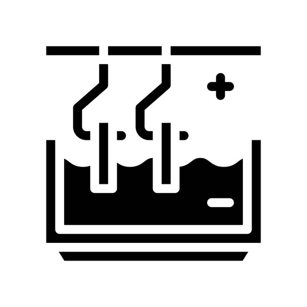 galvanic bath glyph icon vector isolated illustration - Vector, Image