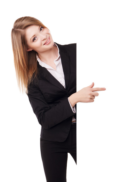 Business woman showing blank - Fotografie, Obrázek