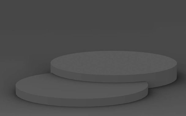 3d gris negro cilindro podio mínimo fondo de estudio. Abstracto 3d forma geométrica objeto ilustración render. Para presentación de productos comerciales. - Foto, imagen