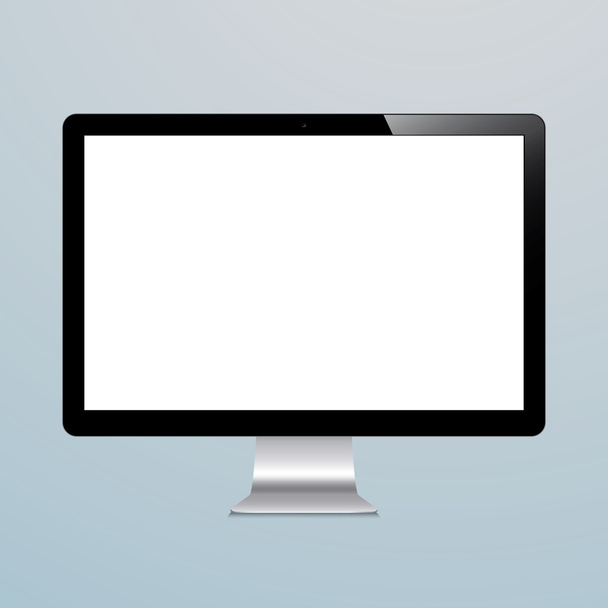 vector computer display on blue background - Vector, Image
