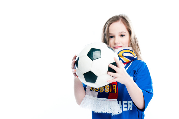 Girl with soccer ball - Photo, image