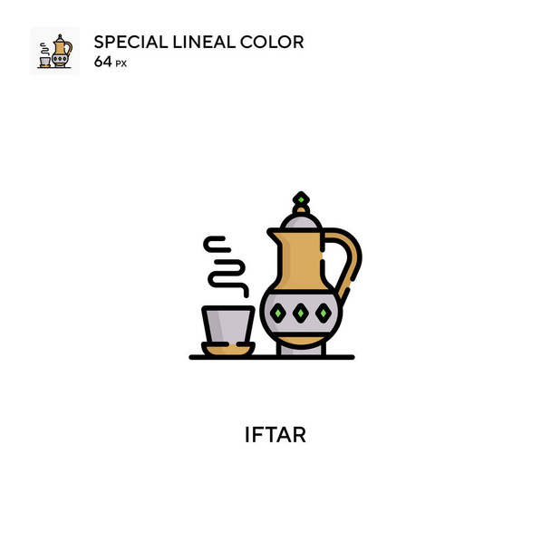 Iftar Speciale lijnkleur vector icoon. Iftar iconen voor uw business project - Vector, afbeelding