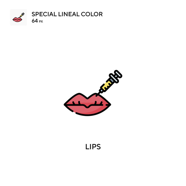 Labios Icono especial de vector de color lineal. Iconos de labios para tu proyecto empresarial - Vector, imagen