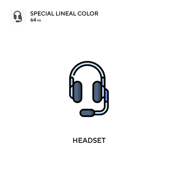 Auriculares Icono especial de vector de color lineal. Iconos de auriculares para su proyecto empresarial - Vector, imagen
