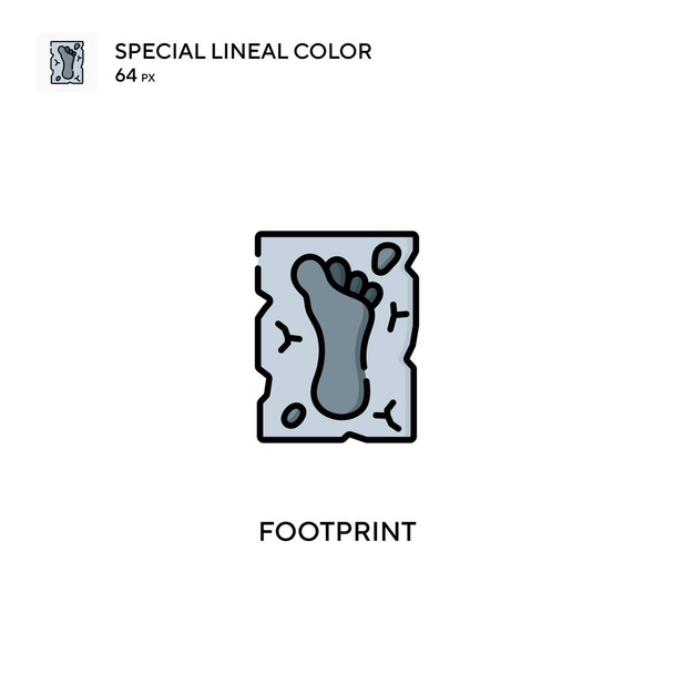 Fußabdruck Spezielles lineares Farbvektorsymbol. Fußabdruck-Symbole für Ihr Geschäftsprojekt - Vektor, Bild