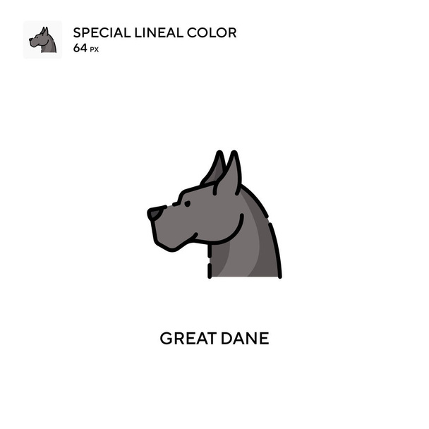 Velká Dane Speciální lineární barevný vektor ikona. Velké ikony Dane pro váš podnikatelský projekt - Vektor, obrázek