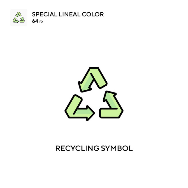 Recycling symbol Special lineal color vector icon. Recycling symbol icons for your business project - Vector, Image