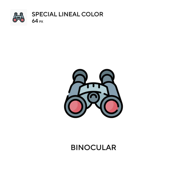 Binokular Spezielles lineares Farbvektorsymbol. Binokularsymbole für Ihr Geschäftsprojekt - Vektor, Bild