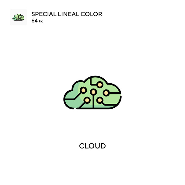 Cloud Icono especial de vector de color lineal. Iconos de nube para su proyecto empresarial - Vector, imagen